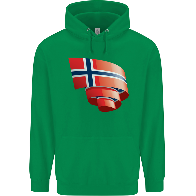 Curled Norway Flag Norwegian Day Football Childrens Kids Hoodie Irish Green