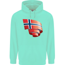Curled Norway Flag Norwegian Day Football Childrens Kids Hoodie Peppermint