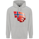 Curled Norway Flag Norwegian Day Football Childrens Kids Hoodie Sports Grey