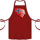 Curled Norway Flag Norwegian Day Football Cotton Apron 100% Organic Maroon