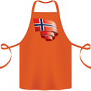 Curled Norway Flag Norwegian Day Football Cotton Apron 100% Organic Orange