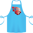 Curled Norway Flag Norwegian Day Football Cotton Apron 100% Organic Turquoise