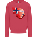 Curled Norway Flag Norwegian Day Football Kids Sweatshirt Jumper Heliconia