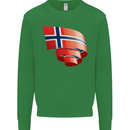 Curled Norway Flag Norwegian Day Football Kids Sweatshirt Jumper Irish Green