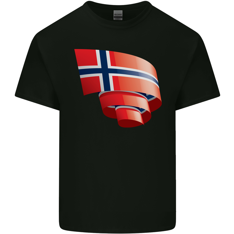 Curled Norway Flag Norwegian Day Football Kids T-Shirt Childrens Black