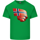 Curled Norway Flag Norwegian Day Football Kids T-Shirt Childrens Irish Green