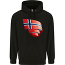 Curled Norway Flag Norwegian Day Football Mens 80% Cotton Hoodie Black