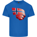 Curled Norway Flag Norwegian Day Football Mens Cotton T-Shirt Tee Top Royal Blue