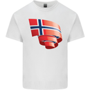 Curled Norway Flag Norwegian Day Football Mens Cotton T-Shirt Tee Top White