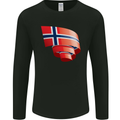 Curled Norway Flag Norwegian Day Football Mens Long Sleeve T-Shirt Black