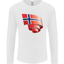Curled Norway Flag Norwegian Day Football Mens Long Sleeve T-Shirt White