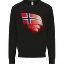 Curled Norway Flag Norwegian Day Football Mens Sweatshirt Jumper Black