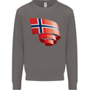 Curled Norway Flag Norwegian Day Football Mens Sweatshirt Jumper Charcoal