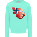 Curled Norway Flag Norwegian Day Football Mens Sweatshirt Jumper Peppermint