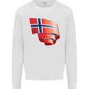 Curled Norway Flag Norwegian Day Football Mens Sweatshirt Jumper White