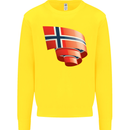 Curled Norway Flag Norwegian Day Football Mens Sweatshirt Jumper Yellow