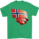 Curled Norway Flag Norwegian Day Football Mens T-Shirt 100% Cotton Irish Green