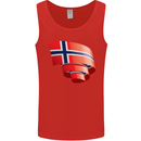 Curled Norway Flag Norwegian Day Football Mens Vest Tank Top Red