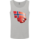 Curled Norway Flag Norwegian Day Football Mens Vest Tank Top Sports Grey