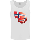 Curled Norway Flag Norwegian Day Football Mens Vest Tank Top White