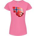 Curled Norway Flag Norwegian Day Football Womens Petite Cut T-Shirt Azalea