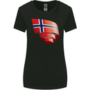 Curled Norway Flag Norwegian Day Football Womens Wider Cut T-Shirt Black