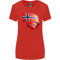 Curled Norway Flag Norwegian Day Football Womens Wider Cut T-Shirt Red