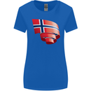 Curled Norway Flag Norwegian Day Football Womens Wider Cut T-Shirt Royal Blue