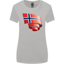 Curled Norway Flag Norwegian Day Football Womens Wider Cut T-Shirt Sports Grey