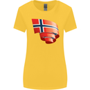 Curled Norway Flag Norwegian Day Football Womens Wider Cut T-Shirt Yellow