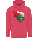 Curled Oman Flag Omani Day Football Childrens Kids Hoodie Heliconia