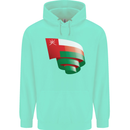 Curled Oman Flag Omani Day Football Childrens Kids Hoodie Peppermint