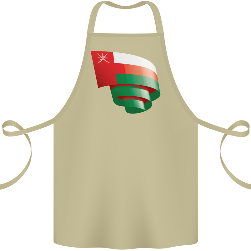 Curled Oman Flag Omani Day Football Cotton Apron 100% Organic Khaki