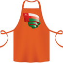 Curled Oman Flag Omani Day Football Cotton Apron 100% Organic Orange
