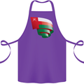 Curled Oman Flag Omani Day Football Cotton Apron 100% Organic Purple
