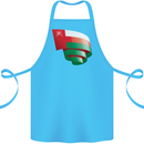 Curled Oman Flag Omani Day Football Cotton Apron 100% Organic Turquoise