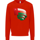 Curled Oman Flag Omani Day Football Kids Sweatshirt Jumper Bright Red