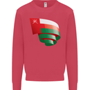 Curled Oman Flag Omani Day Football Kids Sweatshirt Jumper Heliconia