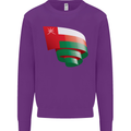 Curled Oman Flag Omani Day Football Kids Sweatshirt Jumper Purple