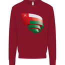 Curled Oman Flag Omani Day Football Kids Sweatshirt Jumper Red