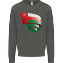 Curled Oman Flag Omani Day Football Kids Sweatshirt Jumper Storm Grey