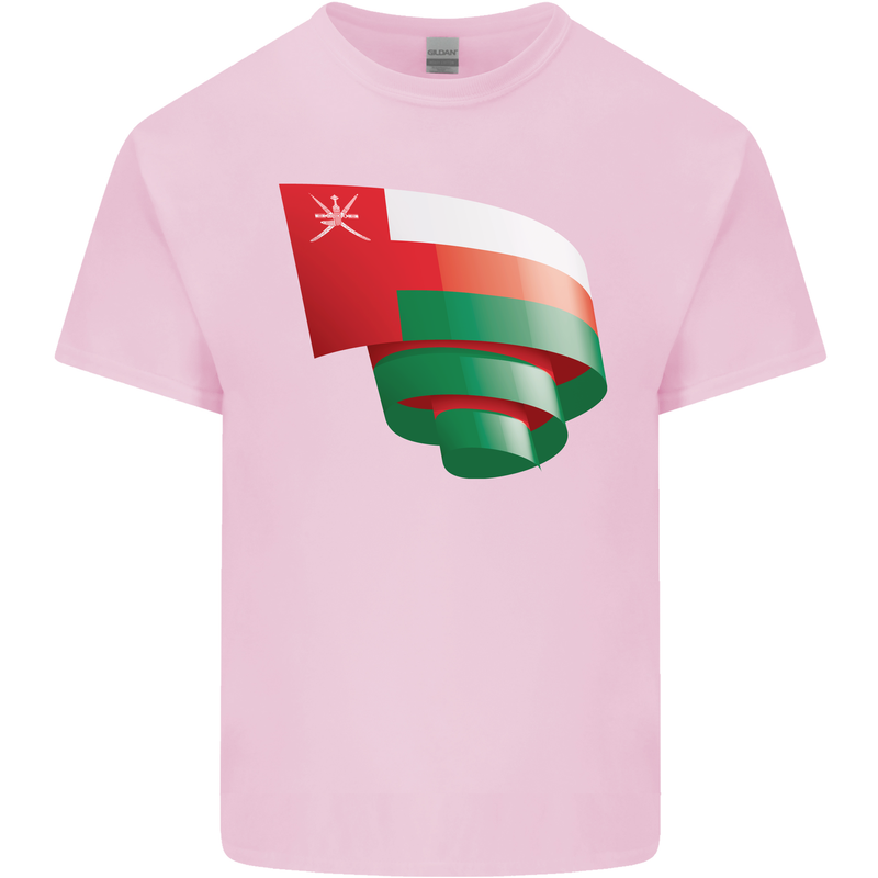 Curled Oman Flag Omani Day Football Kids T-Shirt Childrens Light Pink