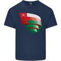 Curled Oman Flag Omani Day Football Kids T-Shirt Childrens Navy Blue
