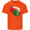 Curled Oman Flag Omani Day Football Kids T-Shirt Childrens Orange