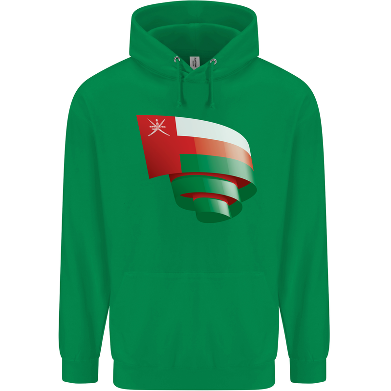 Curled Oman Flag Omani Day Football Mens 80% Cotton Hoodie Irish Green