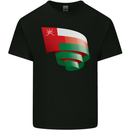 Curled Oman Flag Omani Day Football Mens Cotton T-Shirt Tee Top Black