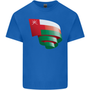 Curled Oman Flag Omani Day Football Mens Cotton T-Shirt Tee Top Royal Blue