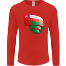 Curled Oman Flag Omani Day Football Mens Long Sleeve T-Shirt Red