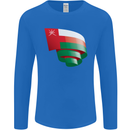 Curled Oman Flag Omani Day Football Mens Long Sleeve T-Shirt Royal Blue