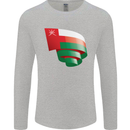 Curled Oman Flag Omani Day Football Mens Long Sleeve T-Shirt Sports Grey